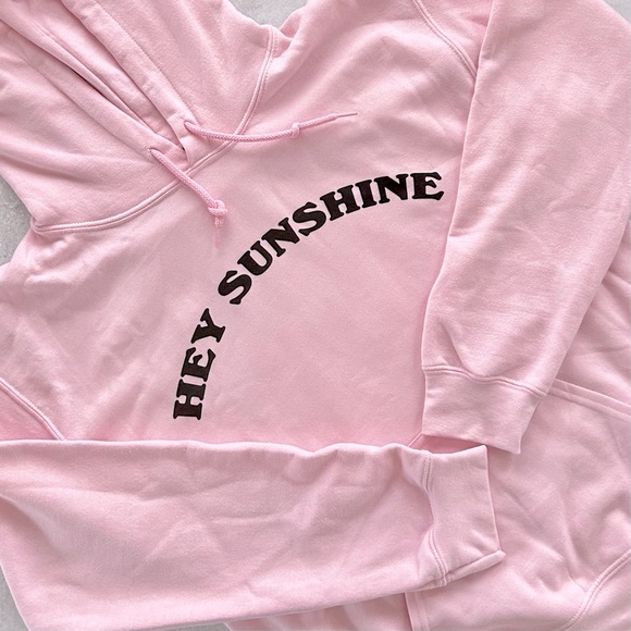 🌼 'HEY SUNSHINE' Hoodie in Pink, Unisex S (fits Womens S/M) NEW - Picture 4 of 5